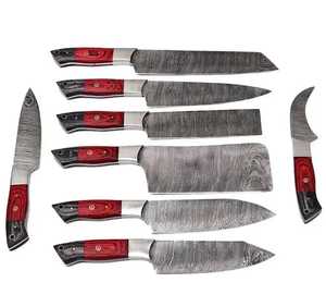 Chef Cooking VG10 67 couches couteaux de cuisine japonais ensemble de couteaux damas Pakka manche en bois couteau en acier damas - Product Image 1