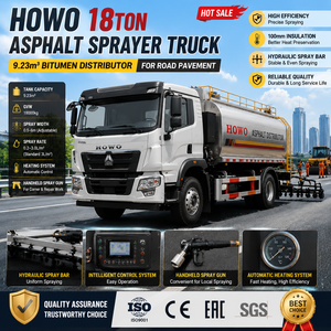 Promotion : Camion pulvérisateur d'asphalte Howo 18 tonnes, distributeur de bitume 9,23 m³ avec barre de pulvérisation hydraulique isolée de 100 mm pour la construction routière - Product Image 1
