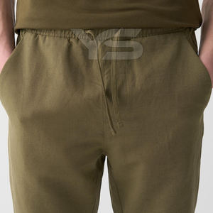 กางเกงจ็อกเกอร์ผ้าฝ้าย100% สำหรับผู้ชายเอวกลางแบบผูกเชือกดีไซน์เรียบง่ายและผ้าคุณภาพตามสั่งพร้อมตัวเลือกหลากสี - Product Image 5