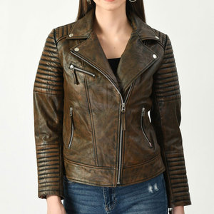 New Fashion Women's Slim Fit Winter Leather Jacket Solid High Quality <b>Knitted</b> Breathable Eco-Friendly Quick Dry Made in Pakistan - Product Image 1