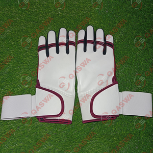 Gants de frappe de baseball à manchette longue nouveaux gants de frappeur blancs et noirs sur mesure en cuir pour le baseball et le softball - Product Image 5