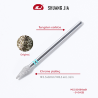 Fraise à ongles en forme de diamant SHUANGJIA, fraise à cuticules russe chromée pour perceuse à ongles électrique, nettoyeur de peaux mortes, outil de préparation des ongles