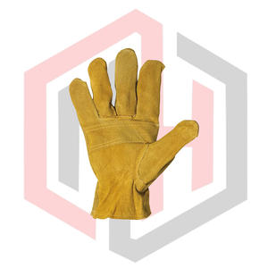Leather Welding <b>Gloves</b> Heat Fire Resistant Anti-Static Tear-Resistant 11 oz <b>Knit</b> Wrist Cowhide - Product Image 2