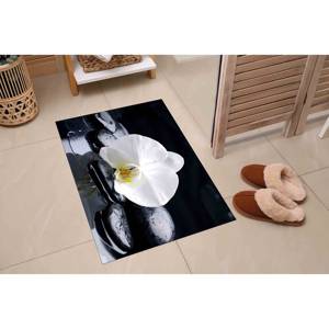 Tapis imprimé : Design moderne Orchid Spa Stones pour salon, avec tapis à poils doux - Product Image 5