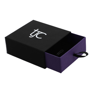 Cajón de cartón con logotipo personalizado, joyero portátil con revestimiento UV y grabado en relieve para collar, pendiente, pulsera, anillo, Cajas de Regalo - Product Image 1