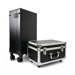 <span class=keywords><strong>Valise</strong></span> de transport personnalisée noire en alliage d'aluminium avec roulettes, type trolley, <span class=keywords><strong>pour</strong></span> présentation d'échantillons et transport aérien - Product Image 2
