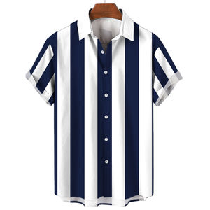 Polyester Digital Print Solid Canvas Breathable Pocket Casual Fashion Beach Golf <b>Button</b>-<b>Up</b> for <b>Short</b> <b>Sleeve</b> <b>Shirt</b> Custom Men's - Product Image 3