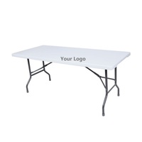 Table de repas pliante d'extérieur en HDPE de 1,83 m (6 pieds) – Portable pour location, mariages, banquets et événements