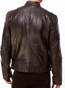 Chaqueta de Motocicleta Premium para Hombre, Invierno, Negra, 100% Poliéster, Estilo Vintage, Cierre de Cremallera Marrón, Tallas Grandes, OEM, Imitación Piel de Oveja - Product Image 2