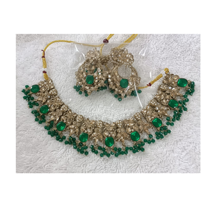 Glamorous AD Conjunto de joyería de moda para mujer Elegante collar y pendientes indios Combo para bodas Fiestas y ocasiones especiales - Product Image 2