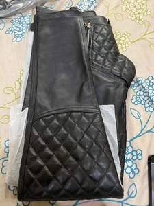Wholesale 2025 <b>Men</b> <b>Black</b> Quilted Biker Leather Pant <b>Real</b> Soft Sheepskin Designer Leather Pant Trouser Button Closure oem - Product Image 4