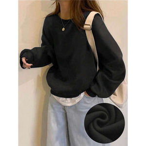 Classique noir surdimensionné femmes imprimé 100% coton Anti-rides respirant polaire pull à capuche confortable automne Streetwear personnalisé - Product Image 1