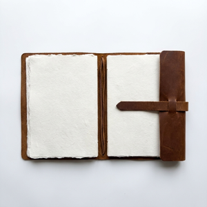 Refillable Deckle Edge <b>A4</b> Cotton Paper Journal Sustainable Handmade Tree-Free Stationery for Artists and Writers - Product Image 1