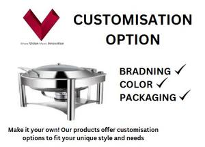 Plat à réchaud rond en acier inoxydable de qualité supérieure, 7 L, idéal pour la restauration et les grands rassemblements, plat à réchaud rond en acier de 7 L - Product Image 3