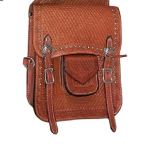 Bolsas de sillín de salto ecuestre de cuero genuino de alta calidad, ropa de equitación occidental mecanizada a mano para caballos - Product Image 3