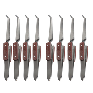 Pinzas de pestañas duraderas ISO de alta calidad, éxito personalizado, las mejores ventas, mango de madera PK, Material de acero inoxidable, fuente de alimentación Manual - Product Image 5