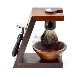 Juego de afeitado de maquinilla de afeitar DE Safety Juego de afeitado en húmedo manual de doble filo dorado con cuerno de búfalo Venta caliente - Product Image 1