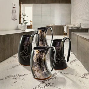 Mug en corne de buffle polie de style animal unique, de qualité supérieure, pour les fêtes, les hôtels, la maison, les restaurants, prix les plus bas - Product Image 1