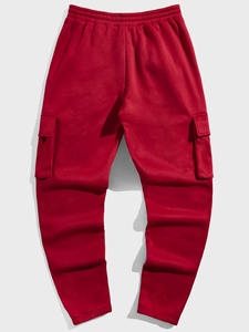 กางเกงวอร์มผ้าฟลีซสีแดงเลือดหมู ดีไซน์ล่าสุด สำหรับผู้ชาย สไตล์สตรีทแวร์ ระบายอากาศได้ดี ผ้าฝ้าย 100% กางเกงลำลองผู้ชาย - Product Image 2