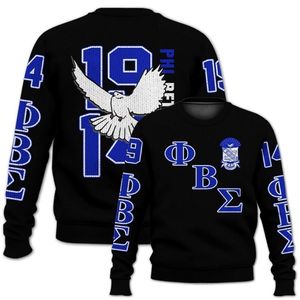 Invierno Phi Beta Sigma 1914 azul blanco transpirable frente tejido acrílico Chenille suéter letras griegas Sigma Beta fraternidad diseño - Product Image 2