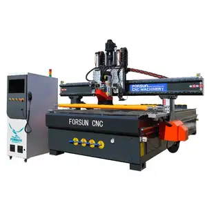 13% discount!Oscilliating Knife 1.8KW Linear ATC CNC Router Machine For wood cutting engraving