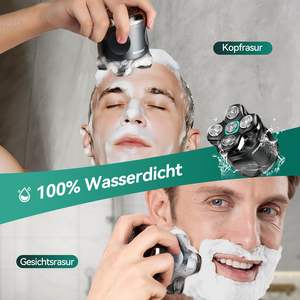 Rasoir rotatif rechargeable pour hommes, rasoir électrique étanche pour la tête, tête mobile, charge Type-C, utilisation humide et sèche pour le visage et le corps, IPX7 - Product Image 1