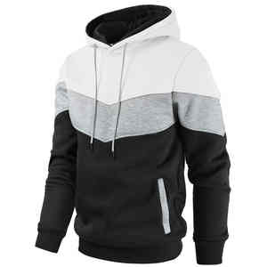 Sweat à capuche thermique en polaire à manches longues pour homme de haute qualité, vêtements de rue décontractés d'hiver, fermeture éclair, imprimé uni, 100% coton, service OEM - Product Image 5