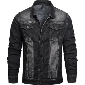 Veste en jean Hip Hop vintage taille haute pour homme 100% coton imperméable lavable brodé style droit avec motif solide - Product Image 1