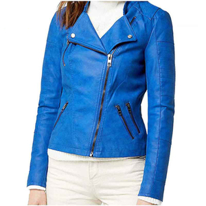 Nuevo abrigo de motociclista de cuero genuino para mujer de talla grande de otoño, ropa informal suelta con cuello levantado, chaqueta Reversible de satén - Product Image 1