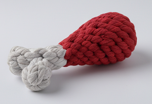 Pièce de jambe durable Jouet pour chien en corde Jouet à mâcher en coton fait à la main pour animaux de compagnie, écologique et sûr - Product Image 4