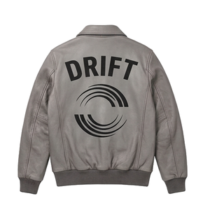 Chaqueta de Carreras de Lujo para Hombre, Edición Bomber, de Piel de Vaca y Lona Premium, con Franjas Laterales, Bordado Personalizado OEM, Resistente al Viento - Product Image 3