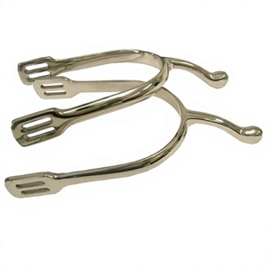 Espuelas de equitación de alta calidad 2026 de Riaz Jamal Intel con logo personalizado, espuelas de doma clásica de cuello de cisne para hombre, producto ecuestre occidental - Product Image 1