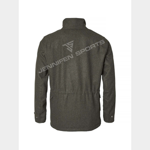 Veste de chasse d'hiver unisexe 100% laine, épaisse, pour l'extérieur, avec plusieurs poches, respirante, fermeture éclair - Product Image 2