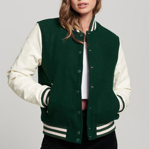 Fabricant OEM Veste universitaire tricotée respirante de haute qualité pour femmes Veste Letterman à manches en cuir personnalisée pour femmes - Product Image 6