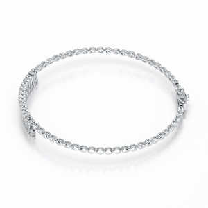 Bracelet tennis de luxe en or blanc 14KT avec diamants ronds cultivés en laboratoire couleur DEF VVS clarté 8 grammes cadeau parfait luxe - Product Image 4