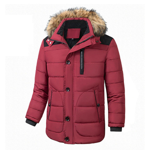 Oversized Plus Size Winter Puff Thick Warm Men's Custom Logo Bubble Puffer <b>Jacket</b> Canvas <b>Waterproof</b> Hooded Breathable Zipper - Product Image 1