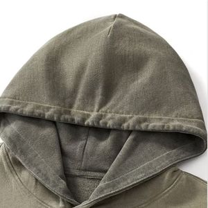 Sudadera con Capucha Holgada de Felpa 100% Algodón para Hombre, Estilo Casual Deportivo para Otoño e Invierno, con Patrón Liso y Técnicas de Lavado - Product Image 2