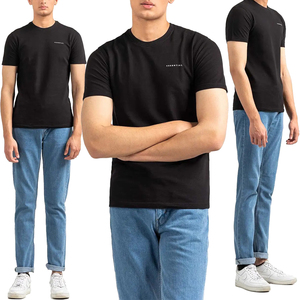 เสื้อยืดคอกลมสำหรับผู้ชายเสื้อยืดกีฬาคอกลมพิมพ์ลายเสื้อยืดโอเวอร์ไซส์ผ้าคอตตอน100% แบบเรียบขนาด US - Product Image 4