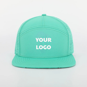 Customized <b>Golf</b> <b>Hat</b> Flat Brim Laser Cut Holes 7 Panels Rubber PVC Logo Plastic Back Closure Waterproof Material VN Manufacturer - Product Image 2