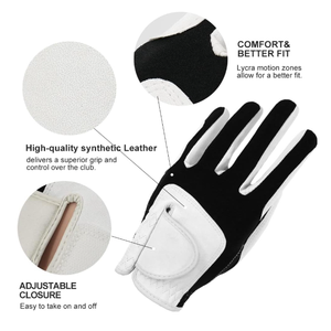 Gant de golf respirant pour gaucher de haute qualité personnalisé uni-sexe prix de gros en cuir véritable avec logo - Product Image 4