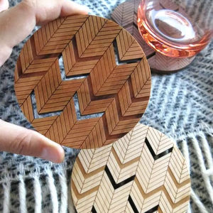 Posavasos moderno ecológico bebida MDF 3,75 sublimación tablero duro Mdf Squarestone posavasos personalizado con posavasos trasero de corcho - Product Image 3