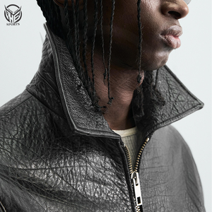 Chaqueta de Motocicleta 100% Cuero para Hombre, Invierno, Ecológica, Resistente al Viento, Transpirable, Cuello Alto, 2025 - Product Image 5