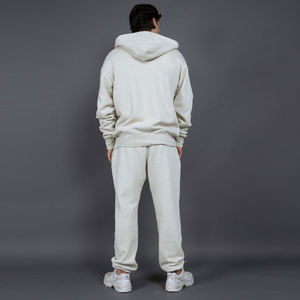 2025 moda marca personalizada algodón reflectante hombres chándal 2 uds alta calidad gruesa hombres Sudadera con capucha y pantalón chándal para invierno - Product Image 4