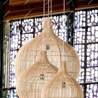Lustres d'intérieur en rotin de bambou faits à la main et lampes suspendues lampes suspendues en bambou lampes de paille rustiques décor à la maison
