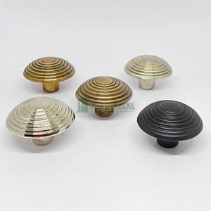 ลูกบิดทองเหลืองร่องกลมหรูหรา,แฮนด์เมดขายส่งเสร็จสิ้นสีลิ้นชักตู้ดึงจับฮาร์ดแวร์ - Product Image 2