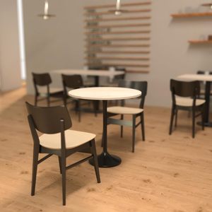 Set Moderno di 2 Sedie da Pranzo Nere con Schienale Rettangolare, Rivestimento in Pelle PU, Design Scandinavo Crema per Soggiorni - Product Image 2