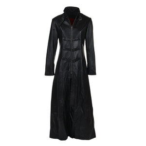 Wholesale Rate 100% Real Leather Trench Coat Skin Color with <b>Belt</b> High Quality Ladies Trench Coats Custom - Product Image 4