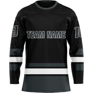 Nouvelle arrivée hommes col en V Sublimation brodé à manches longues personnalisé hommes Hockey sur glace Jersey - Product Image 2