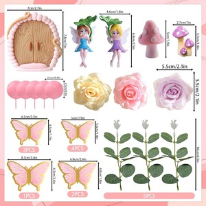 Set de Adornos para Pastel de Hadas con Hongos, Flores, Mariposas y Decoración para Puerta, Plástico Reutilizable para Baby Shower, Niños de 3 a 6 Años - Product Image 3