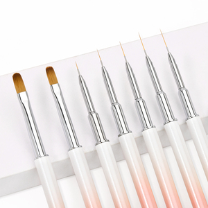 New Arrival <strong>Nail</strong> Supplier Pearl White Painting Color Ombre Oval Gel <strong>Brush</strong> Ultra Thin <strong>Nail</strong> Details Strip Liner <strong>Nail</strong> <strong>Brush</strong> <strong>Set</strong> - Product Image 2
